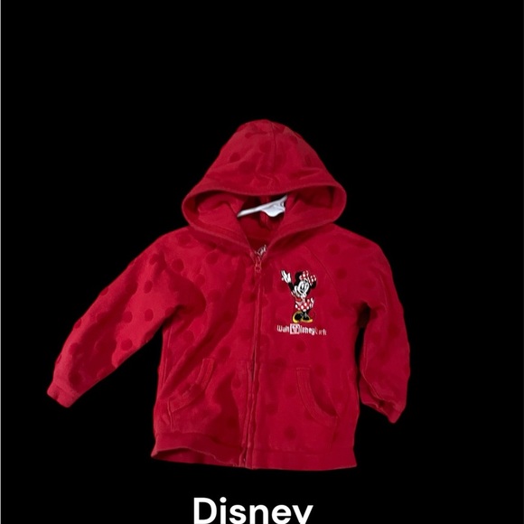 RED DISNEY MINIE MOUSE TED HOODIE  SIZE 18M GENTLY WORN - Picture 1 of 2